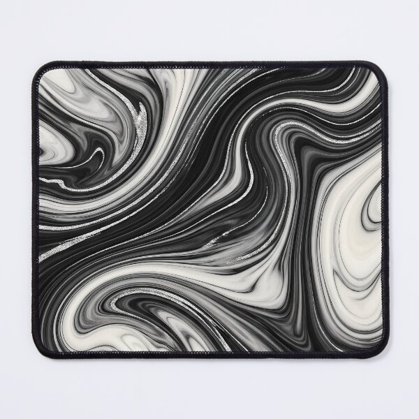 Item preview, Liquid Abstract in Black and Silver — Elegant Marble Art designed and sold by SeamPix.
