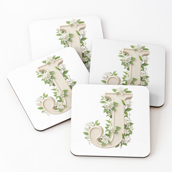 Item preview, Botanical Floral Letter J Monogram designed and sold by Helenaphotoart.