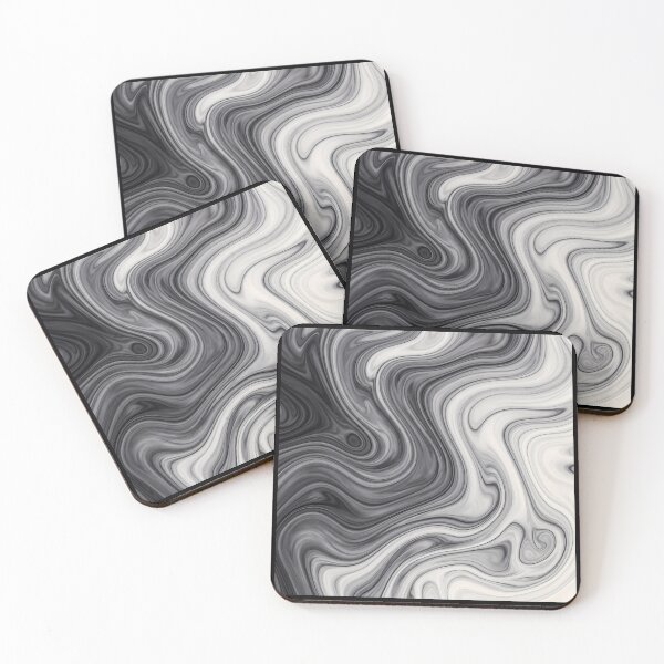 Item preview, Liquid Abstract in Charcoal and Ivory — Soft Modern Marble Art designed and sold by SeamPix.