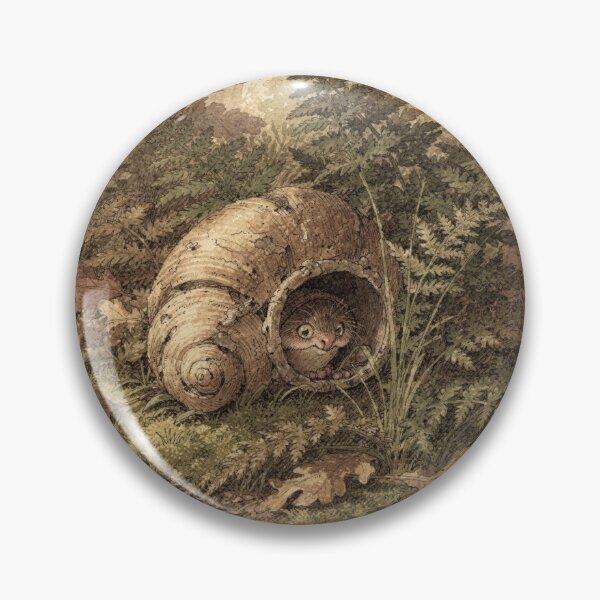 Item preview, Snail-Shell Hermit Peeking Through Ferns designed and sold by PictorialWhimsy.