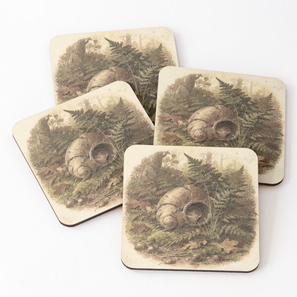 Item preview, Snail-Shell Hermit Peeking Through Ferns designed and sold by PictorialWhimsy.