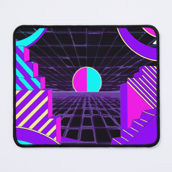Item preview, Neon Horizon: Retro-Futurist Stairway designed and sold by VibeVaultWear.
