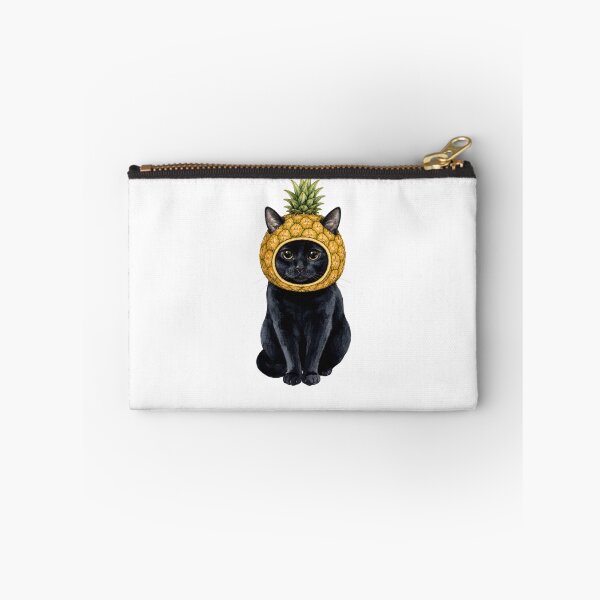 Item preview, Kawaii Fruit Kitty | Black Cat & Pineapple designed and sold by KittyClosetStore.