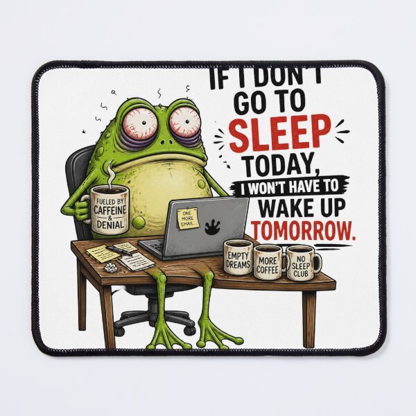 Item preview, If I Don't Go to Sleep Today Funny Tired Frog with Coffee Laptop designed and sold by Krystek-Studio .