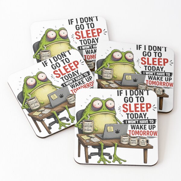 Item preview, If I Don't Go to Sleep Today Funny Tired Frog with Coffee Laptop designed and sold by Krystek-Studio .