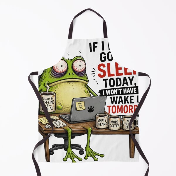 Item preview, If I Don't Go to Sleep Today Funny Tired Frog with Coffee Laptop designed and sold by Krystek-Studio .