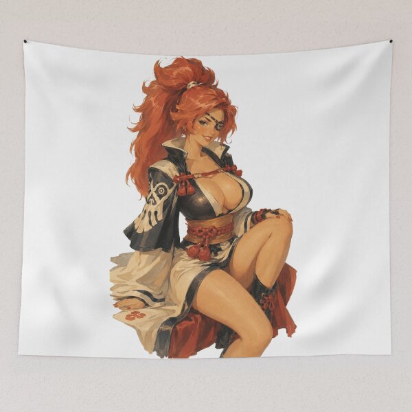 Item preview, Samurai Pirate Pin Up | Vintage Warrior Girl | Original Fantasy Pinup Art designed and sold by Cosplayvintage.