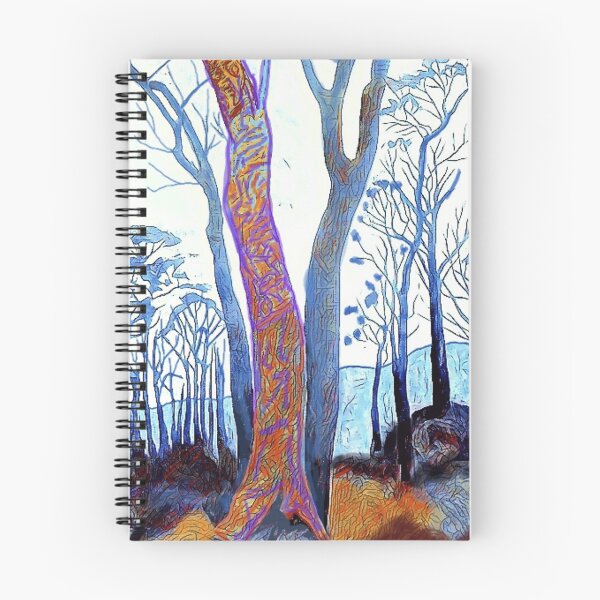 Item preview, Vibrant gum trees painting with bark patterns designed and sold by Fayes4Art.
