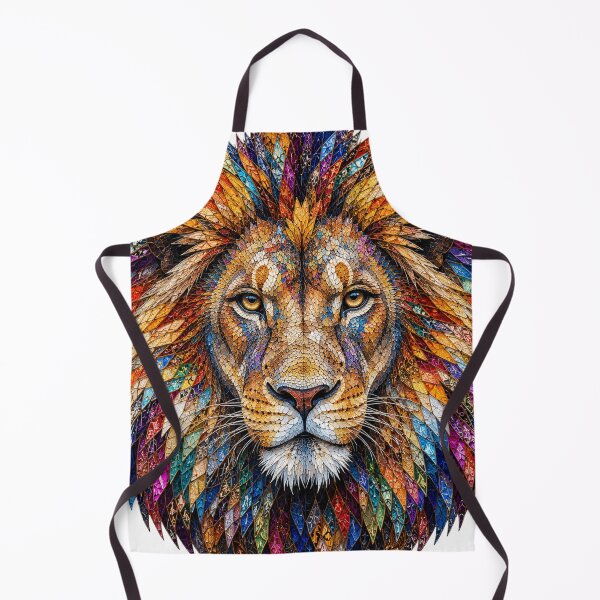 Item preview, Colorful Mosaic Lion Portrait – Majestic Wildlife Art designed and sold by SmikiM.