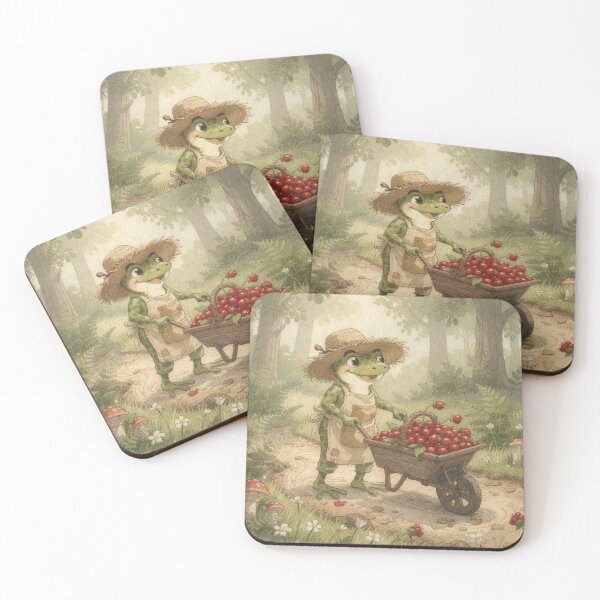 Item preview, Frog Gardener Hauling a Berry Harvest designed and sold by PictorialWhimsy.