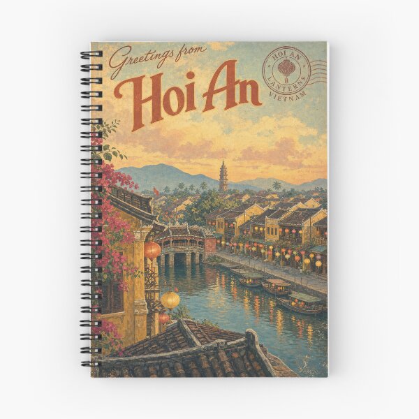 Item preview, Hoi An Vietnam Travel Souvenir - Retro Illustration designed and sold by VisualArtsOasis.