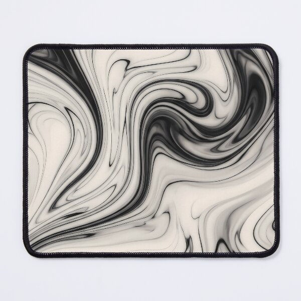 Item preview, Liquid Abstract in Matte Black and Cream — Minimalist Marble Art designed and sold by SeamPix.