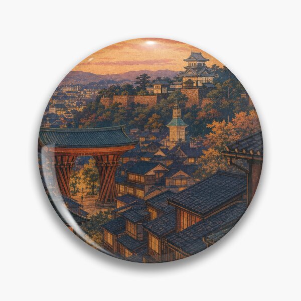 Item preview, Kanazawa Japan Travel Souvenir - Retro Illustration designed and sold by VisualArtsOasis.
