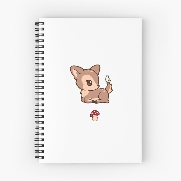 Item preview, Cute Baby Deer and Butterfly Illustration | Kawaii Fawn Sticker Art designed and sold by Mypixieart.