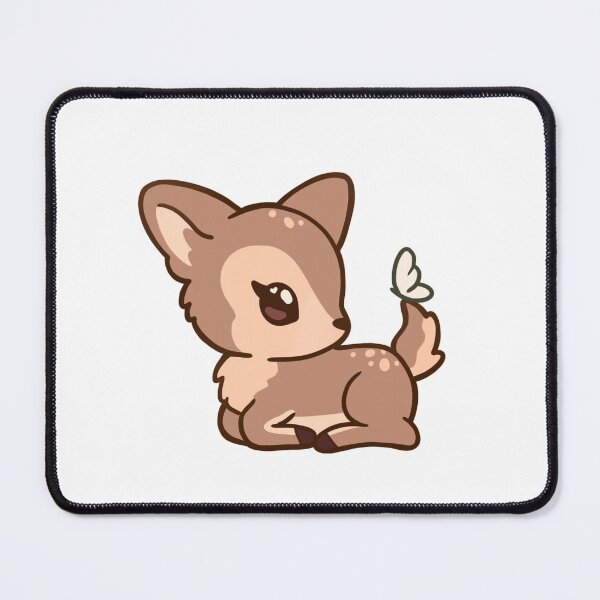 Item preview, Cute Baby Deer and Butterfly Illustration | Kawaii Fawn Sticker Art designed and sold by Mypixieart.