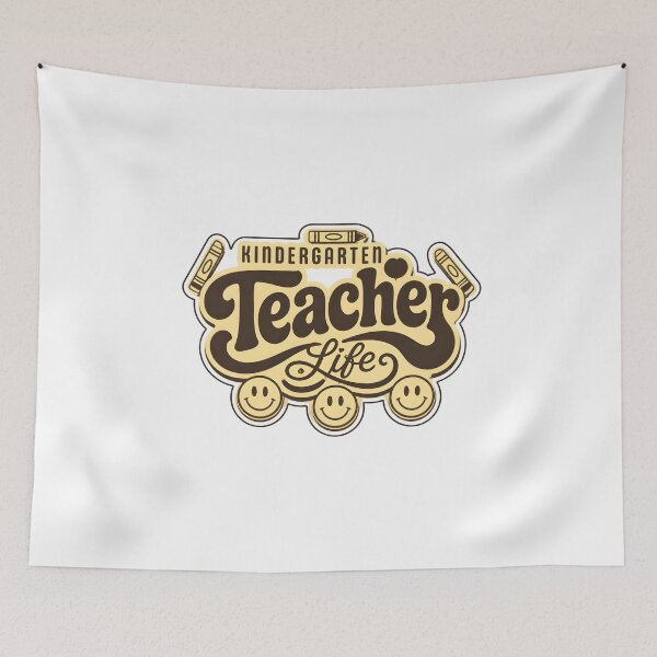 Item preview, Retro Kindergarten Teacher Life Groovy Crayon Badge T-Shirt designed and sold by FestivityFinds.