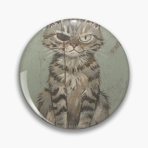 Item preview, One-Eyed Alley Cat Proud Scowl Folk Art designed and sold by PictorialWhimsy.