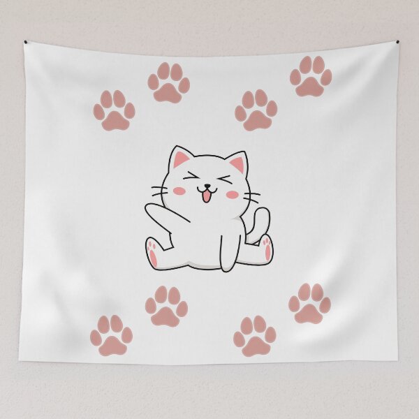 Item preview, Happy Little Cat and Paw Prints designed and sold by StudyPretty.