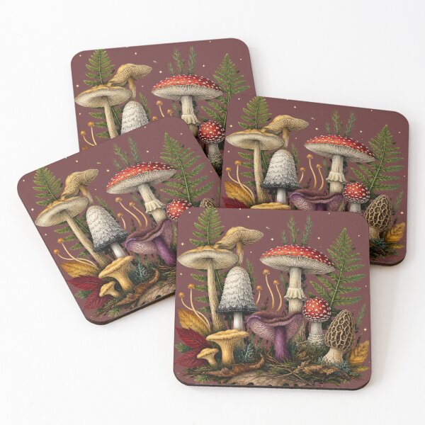 Item preview, Enchanted Forest Floor: Botanical Mushroom & Fern Illustration designed and sold by 63Hotpeppers.