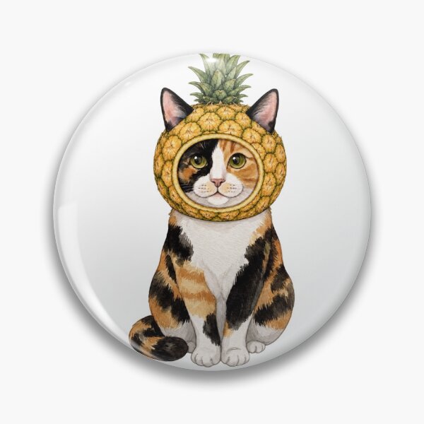 Item preview, Kawaii Fruit Kitty | Calico Cat & Pineapple designed and sold by KittyClosetStore.