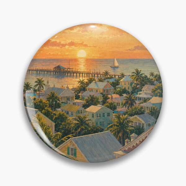 Item preview, Key West USA Travel Souvenir - Retro Illustration designed and sold by VisualArtsOasis.