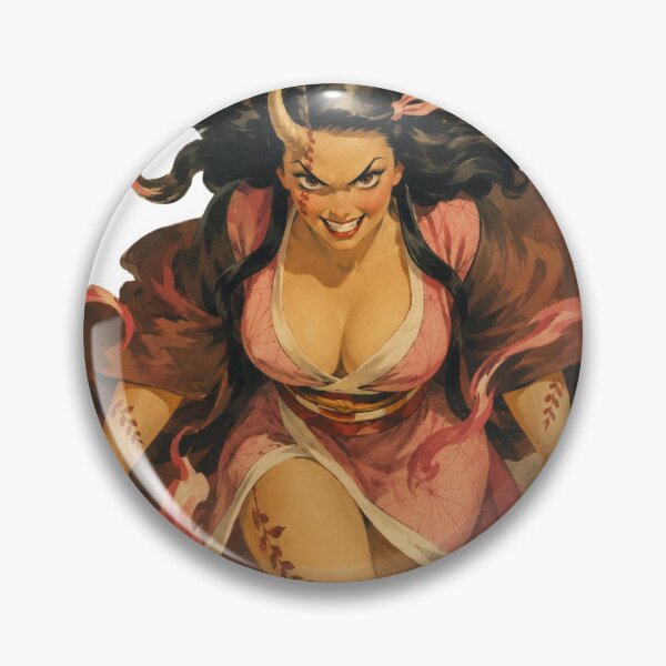 Item preview, Demon Hunter Oni Pin Up | Vintage Anime Inspired Warrior | Retro Pinup Art designed and sold by Cosplayvintage.