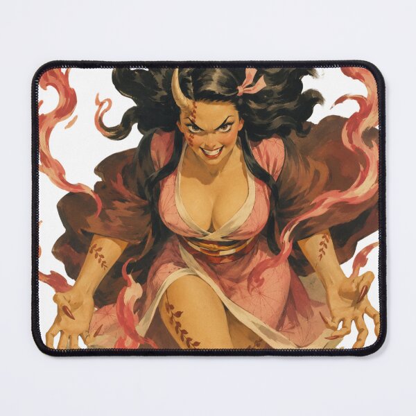 Item preview, Demon Hunter Oni Pin Up | Vintage Anime Inspired Warrior | Retro Pinup Art designed and sold by Cosplayvintage.