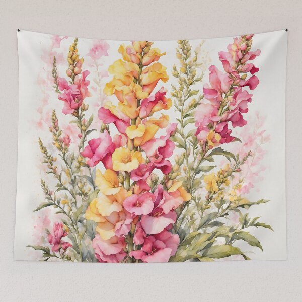 Item preview, Snapdragon Flower Watercolor Painting designed and sold by RawNaturePrints.