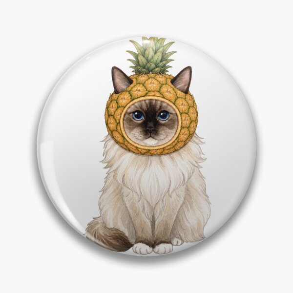 Item preview, Kawaii Fruit Kitty | Ragdoll Cat & Pineapple designed and sold by KittyClosetStore.