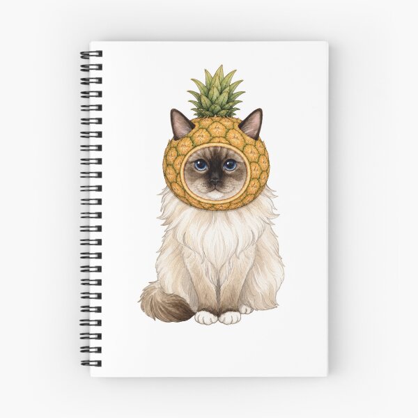 Item preview, Kawaii Fruit Kitty | Ragdoll Cat & Pineapple designed and sold by KittyClosetStore.
