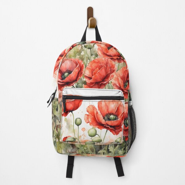 Item preview, Red Poppy Field Watercolor Painting designed and sold by RawNaturePrints.