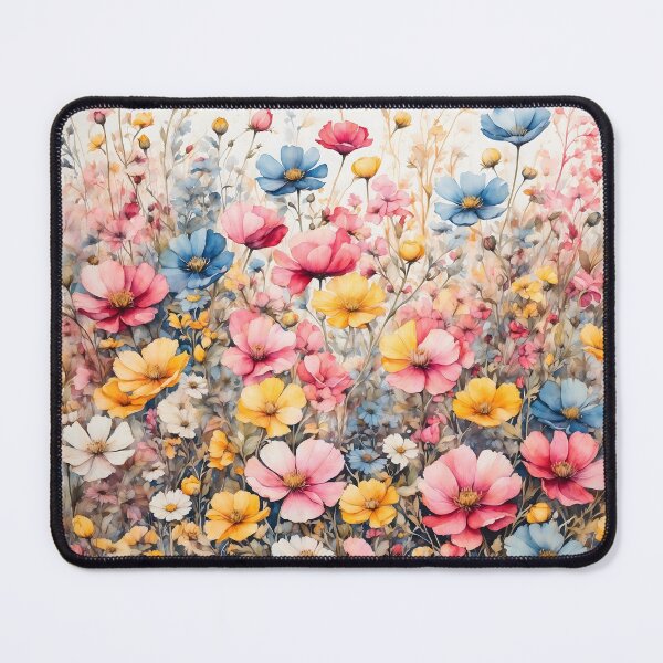 Artikelvorschau, Aquarellmalerei einer Wildblumenwiese entworfen und verkauft von RawNaturePrints.
