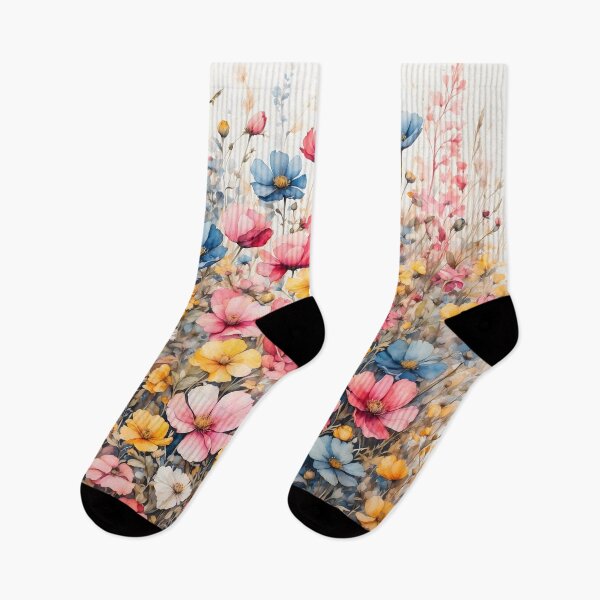 Aperçu de l'œuvre Aquarelle de prairie de fleurs sauvages créée et vendue par RawNaturePrints.