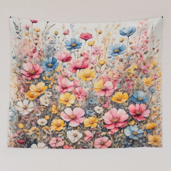 Aperçu de l'œuvre Aquarelle de prairie de fleurs sauvages créée et vendue par RawNaturePrints.