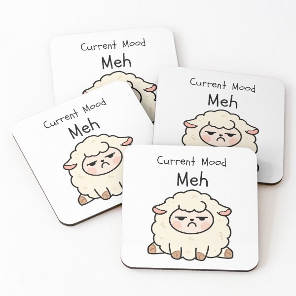 Item preview, Current Mood Meh - Funny Grumpy Sheep Drawing designed and sold by Draw-some Doodles.