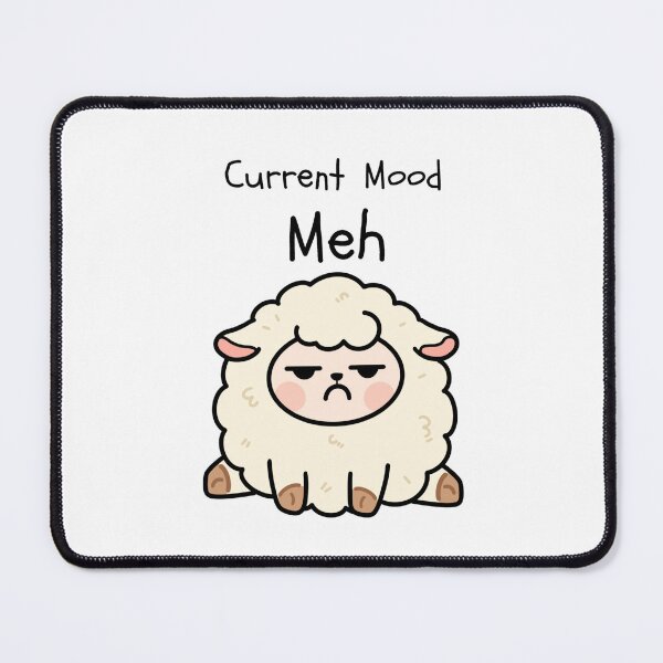 Item preview, Current Mood Meh - Funny Grumpy Sheep Drawing designed and sold by Draw-some Doodles.