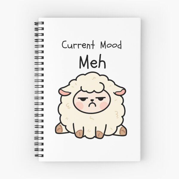 Item preview, Current Mood Meh - Funny Grumpy Sheep Drawing designed and sold by Draw-some Doodles.