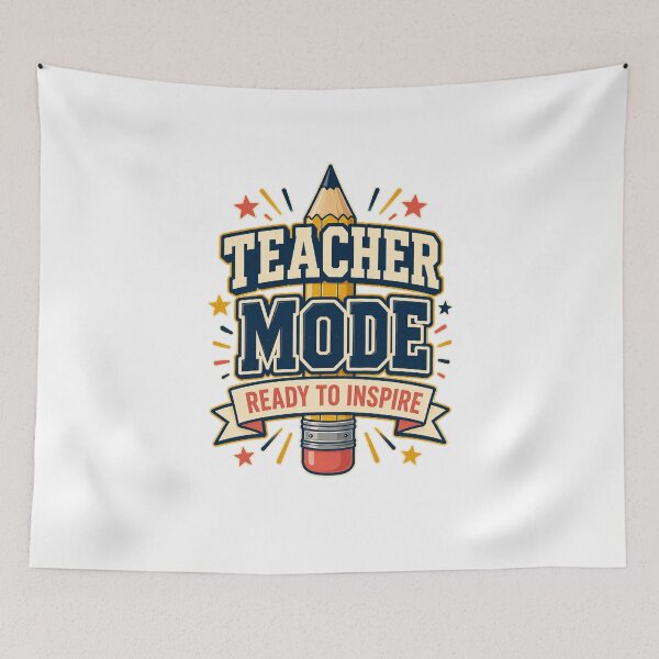 Item preview, Retro Teacher Mode Ready to Inspire Gift designed and sold by Peak Pop Designs | Funny Gifts, Cozy Art & Cute Animals .