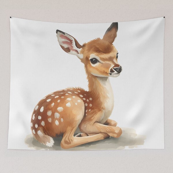 Item preview, Baby Deer Fawn Watercolor Painting designed and sold by RawNaturePrints.