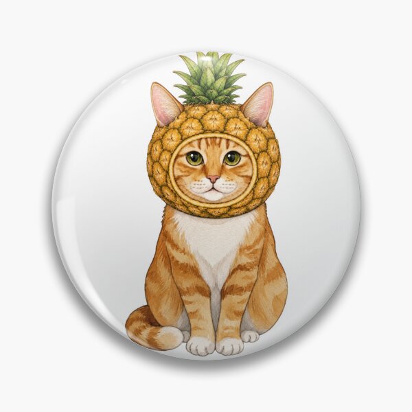 Item preview, Kawaii Fruit Kitty | Orange Tabby/Ginger Cat & Pineapple designed and sold by KittyClosetStore.