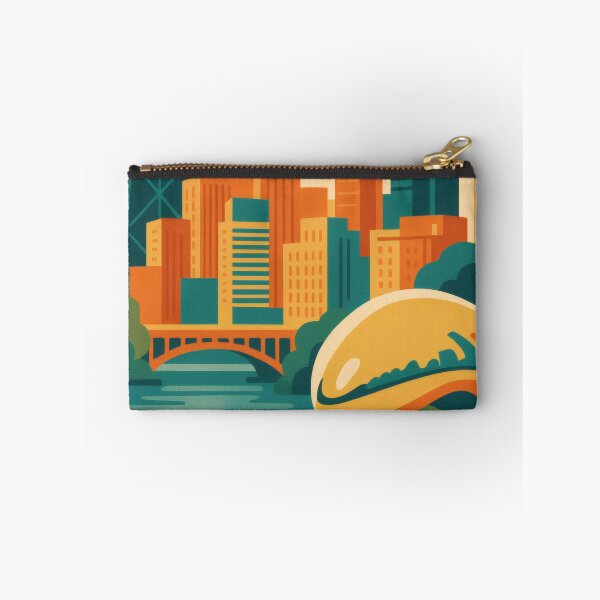 Item preview, Retro Pop Art Poster Illustration of Chicago | Bold Windy City Print with Willis Tower, Cloud Gate, Navy Pier & Chicago River | Vintage American Travel Wall Art Decor designed and sold by PaintedPixels01.