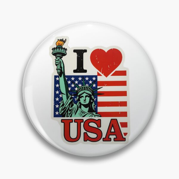 Item preview, I Love USA Statue of Liberty American Flag | Patriotic Souvenir Sticker designed and sold by Amber Sky Creations.