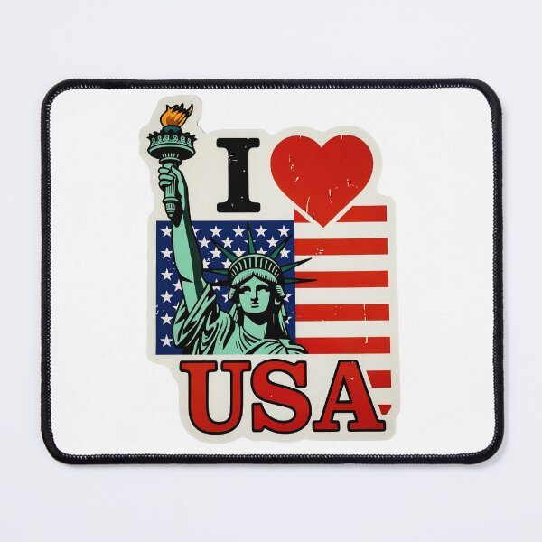 Item preview, I Love USA Statue of Liberty American Flag | Patriotic Souvenir Sticker designed and sold by Amber Sky Creations.