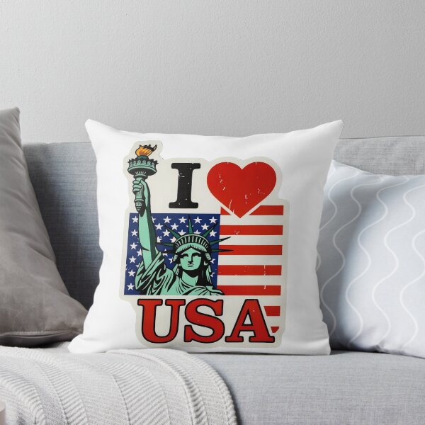 Item preview, I Love USA Statue of Liberty American Flag | Patriotic Souvenir Sticker designed and sold by Amber Sky Creations.