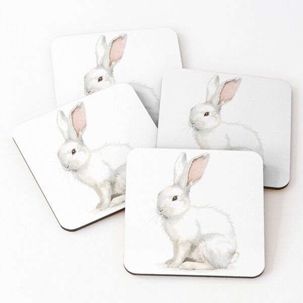 Item preview, White Rabbit Watercolor Painting designed and sold by RawNaturePrints.