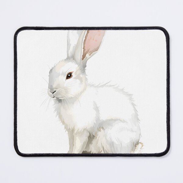 Item preview, White Rabbit Watercolor Painting designed and sold by RawNaturePrints.