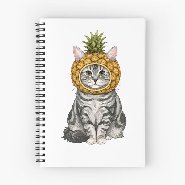 Item preview, Kawaii Fruit Kitty | Silver Tabby Cat & Pineapple designed and sold by KittyClosetStore.