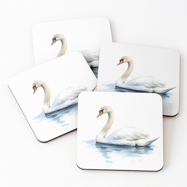 Artikelvorschau, Elegantes Schwanen-Aquarellgemälde entworfen und verkauft von RawNaturePrints.