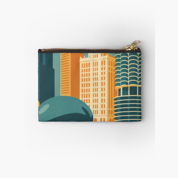 Item preview, Retro Pop Art Poster Illustration of Chicago | Bold Windy City Print with Willis Tower, Cloud Gate, Navy Pier & Chicago River | Vintage American Travel Wall Art Decor designed and sold by PaintedPixels01.