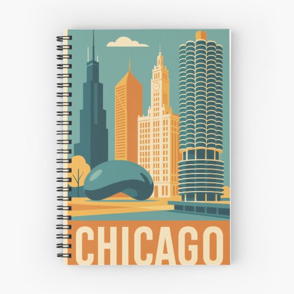 Item preview, Retro Pop Art Poster Illustration of Chicago | Bold Windy City Print with Willis Tower, Cloud Gate, Navy Pier & Chicago River | Vintage American Travel Wall Art Decor designed and sold by PaintedPixels01.